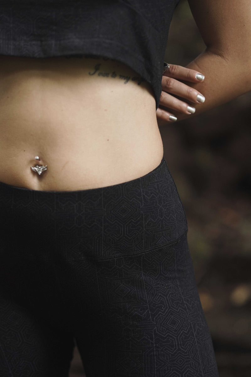 MAGMA CODEX - Black Screen-Printed Organic Cotton Lycra Women's Leggings