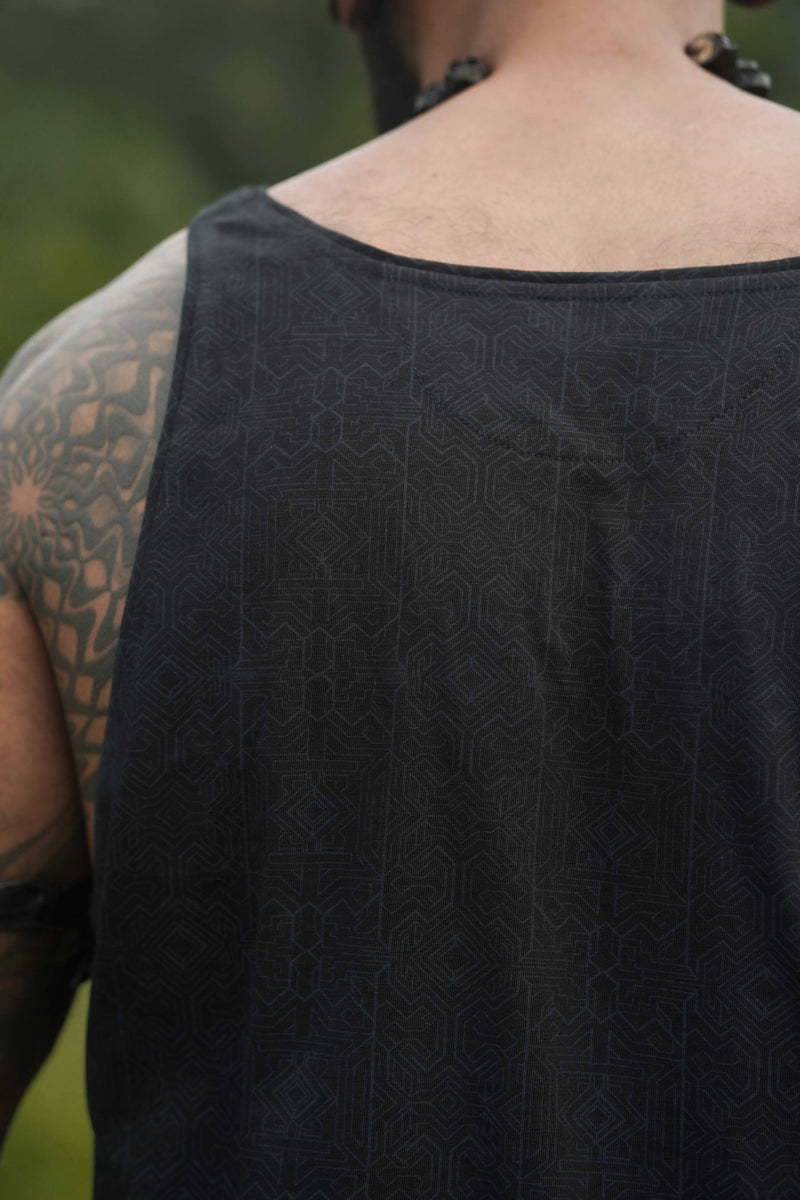 MAGMA CODEX| Black Men's Psychedelic Tank T-shirts