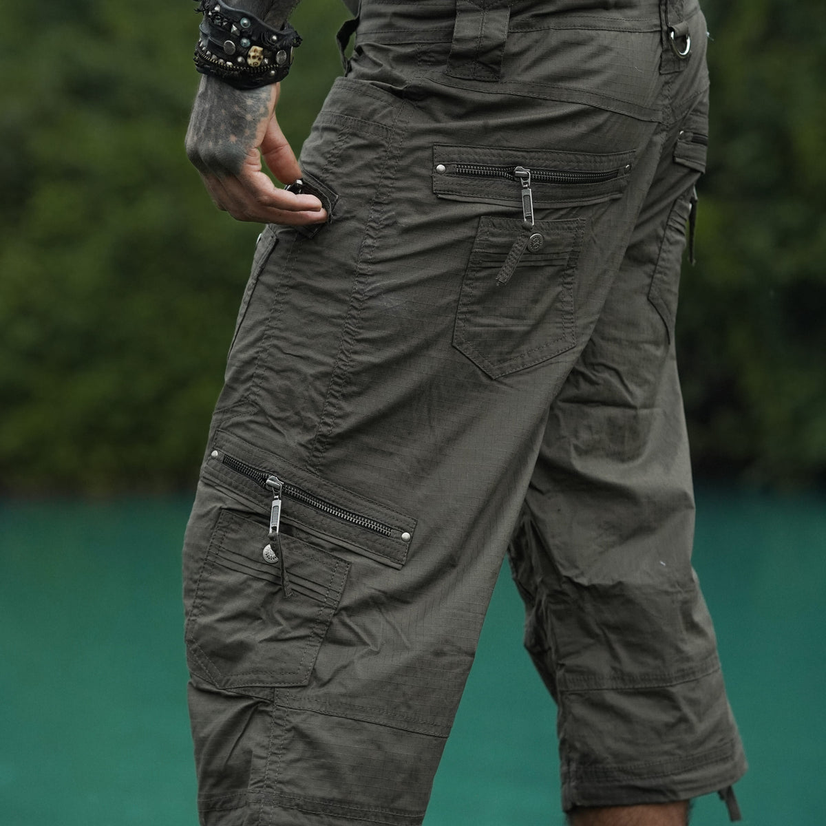 MANAGA SHORTS - Men's Cargo Shorts |Stretch Ribstop Hunter Green Cargo Shorts