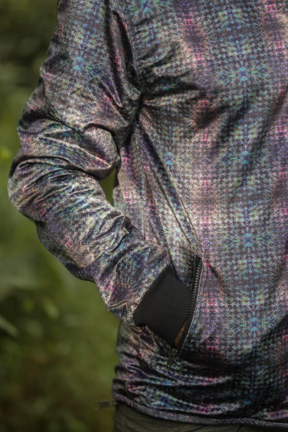 cyberpunk psychedelic jacket texture pattern close up