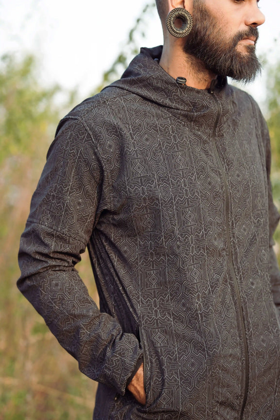 Magma Codex black lightweight festival windbreaker jacket front view