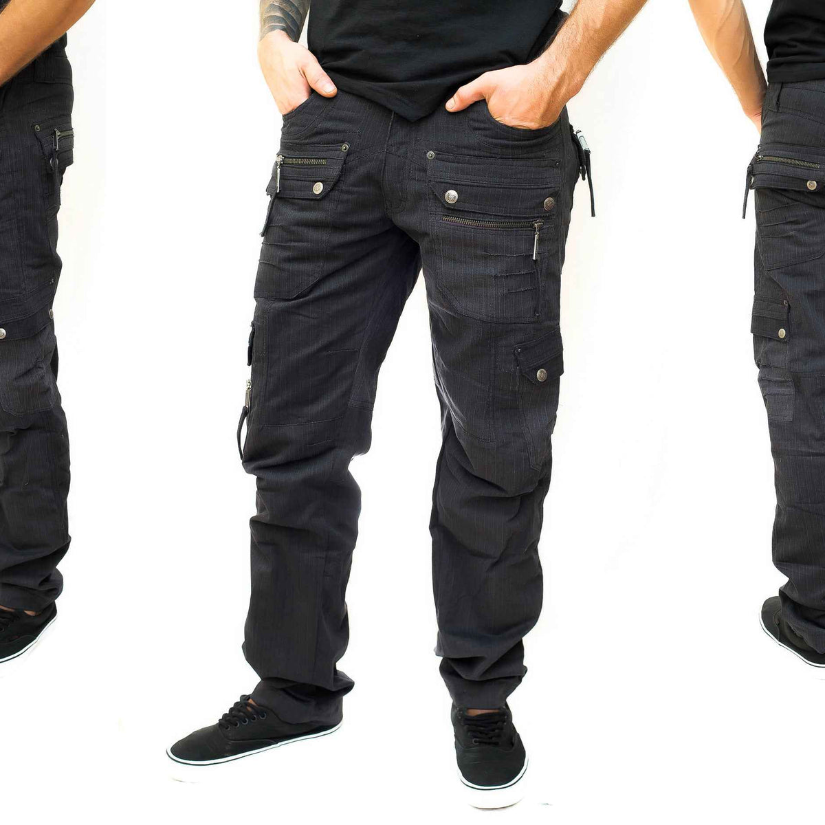 Maya Cargo Pants with Multiple Zipper Pockets