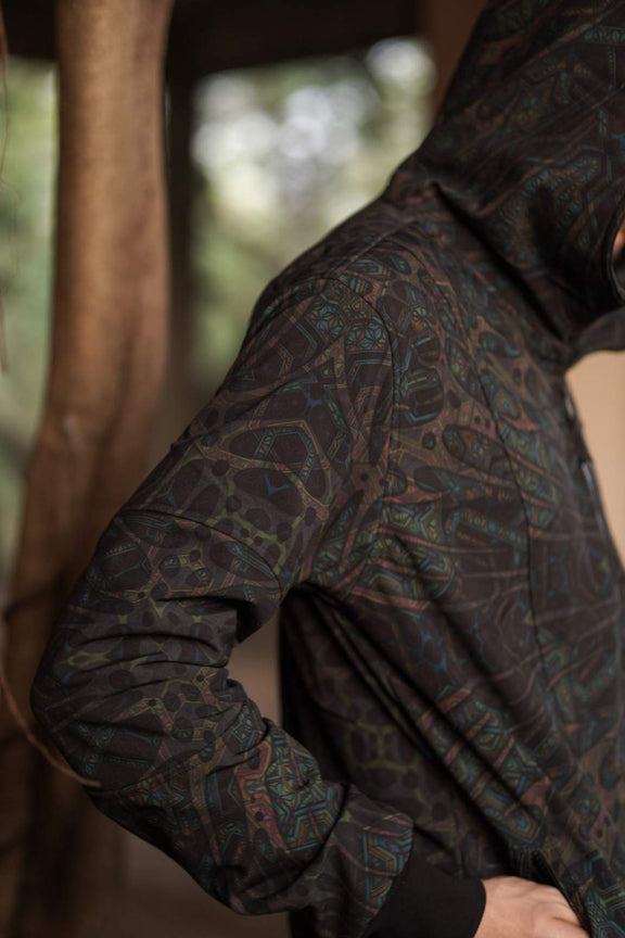 psychedelic rave windbreaker sleeve print detail