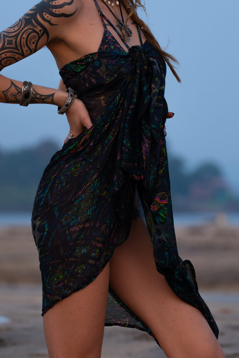 mind flare dark psychedelic scarf beach sunset close up