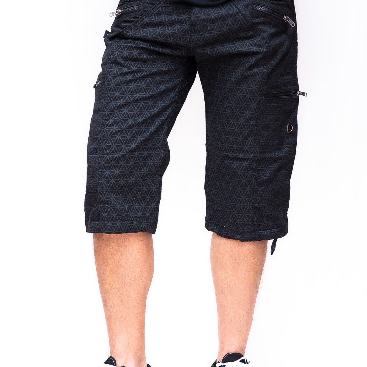 PYTHAGORUS FOL | Men's NY 3/4 Cargo Shorts | Post-Apocalyptic Steampunk Shorts