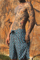 patterned board shorts for men geometric print front view