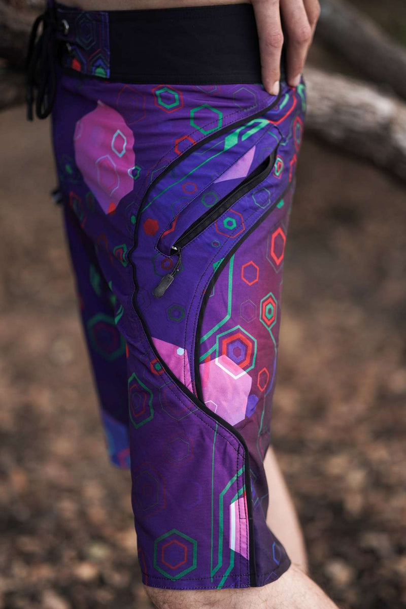 geometric hexagon swim shorts beach wear