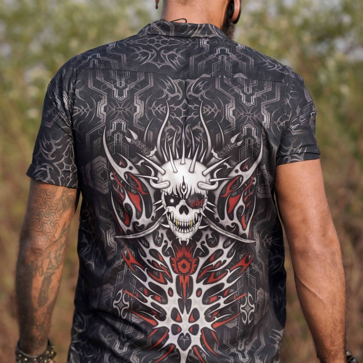 PIRATES OF CHAPORA| Men's Bamboo Shirts | Gothic Skull Print Shirt