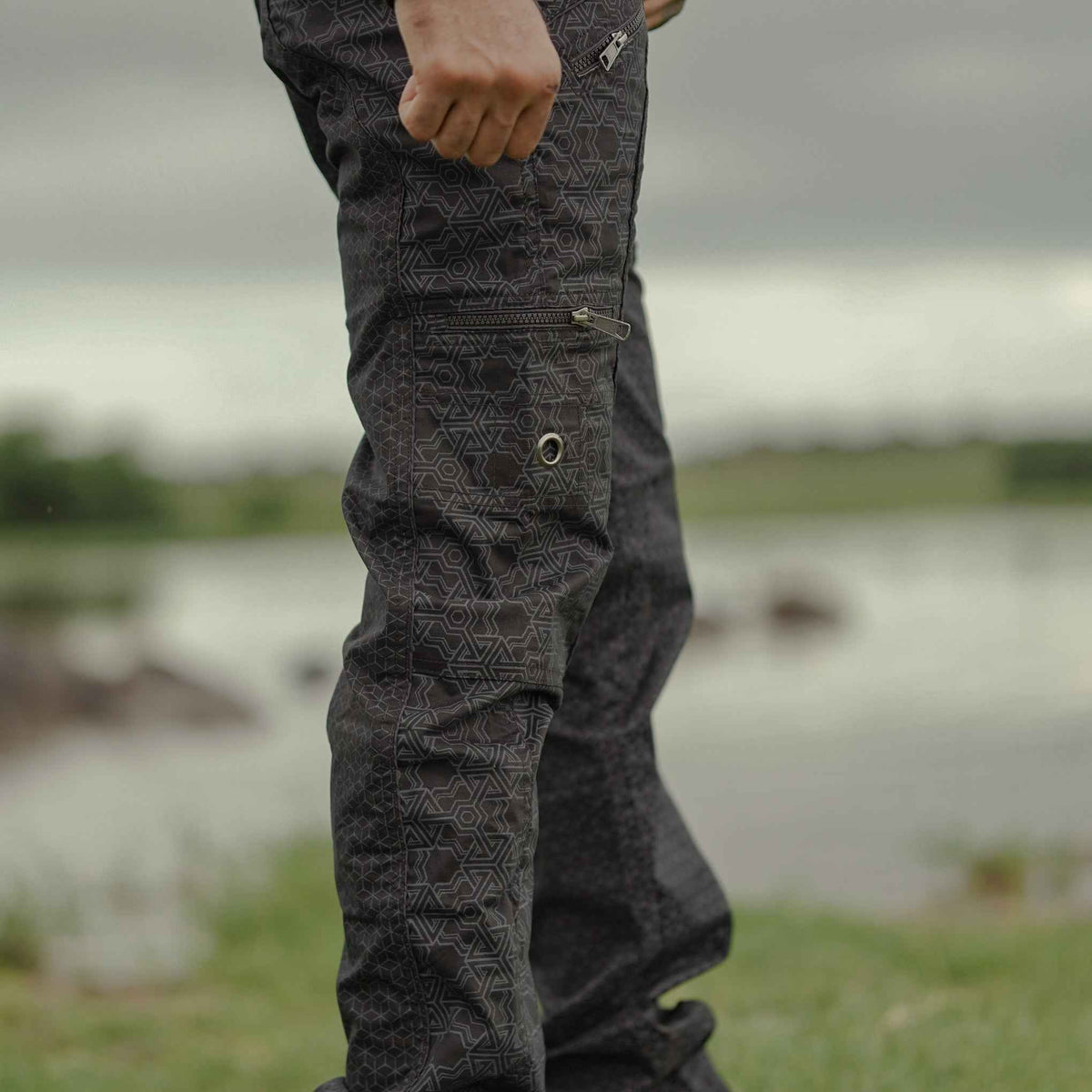 Pythagoras Abstract - Khaki NY Men's Multi Pocketed Cargo Pants