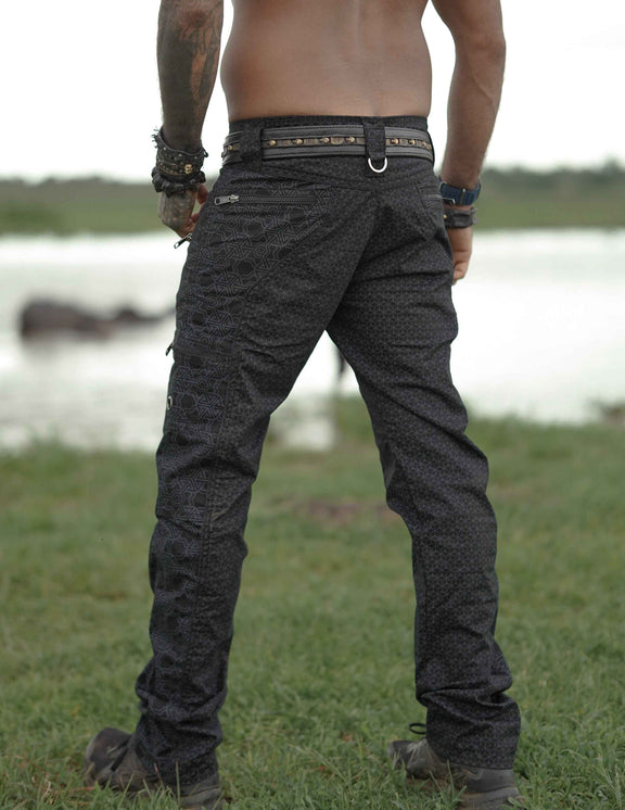 Pythagoras Abstract - Khaki NY Men's Multi Pocketed Cargo Pants