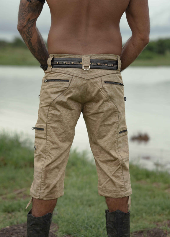 festival cargo shorts for men caramel back view