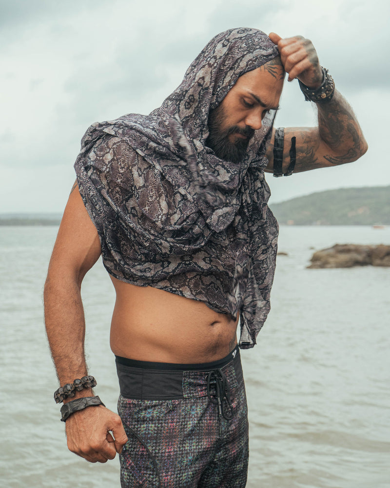 Python Swirl| Bamboo - Modal Fabric Scarf | Lightweight Summer Beach Scarf