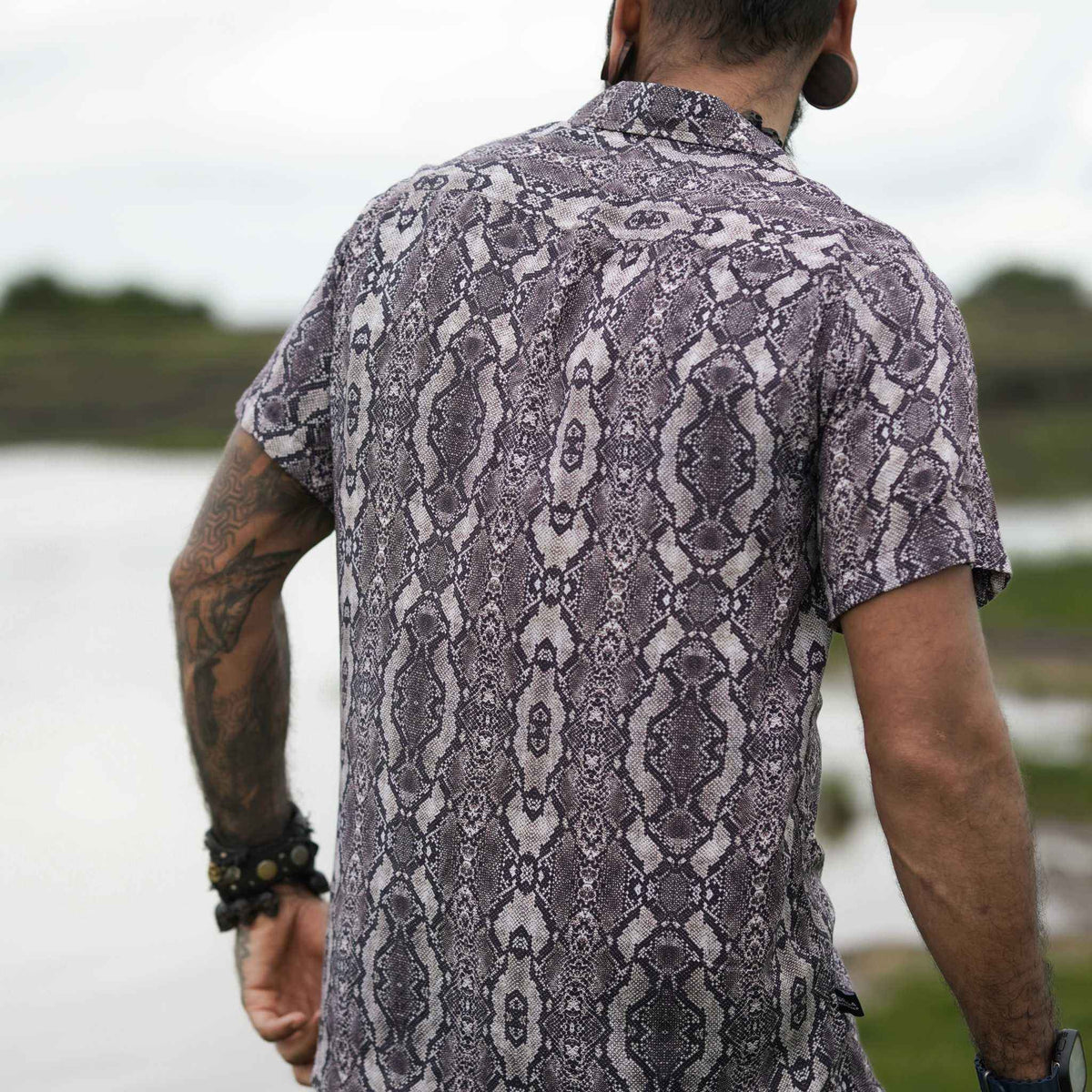 Python Swirl | Men's Bamboo Shirts | Psychedelic Python Abstract print