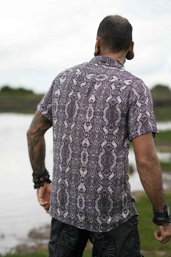 Python Swirl | Men's Bamboo Shirts | Psychedelic Python Abstract print