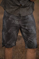 python print swim shorts for men black vortex pattern front view