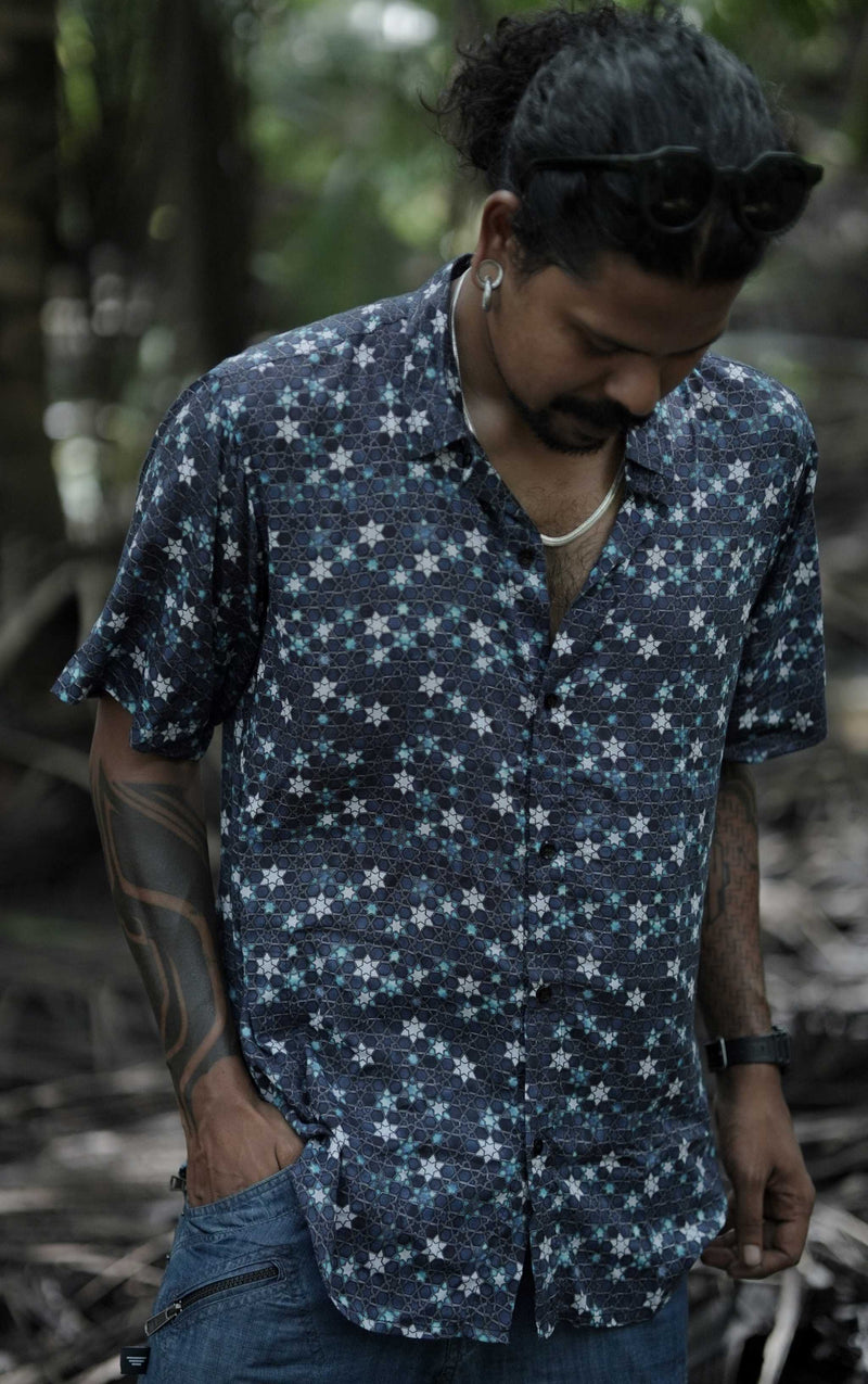 sacred geometry bamboo shirt for men – front view