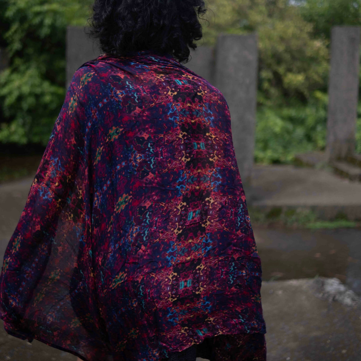 Red Illusion | Bamboo Fabric Scarf | Lightweight Summer Beach Scarf