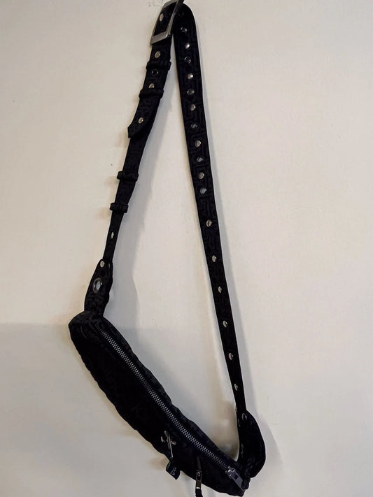 black post apocalyptic crossbody bag canvas festival pouch