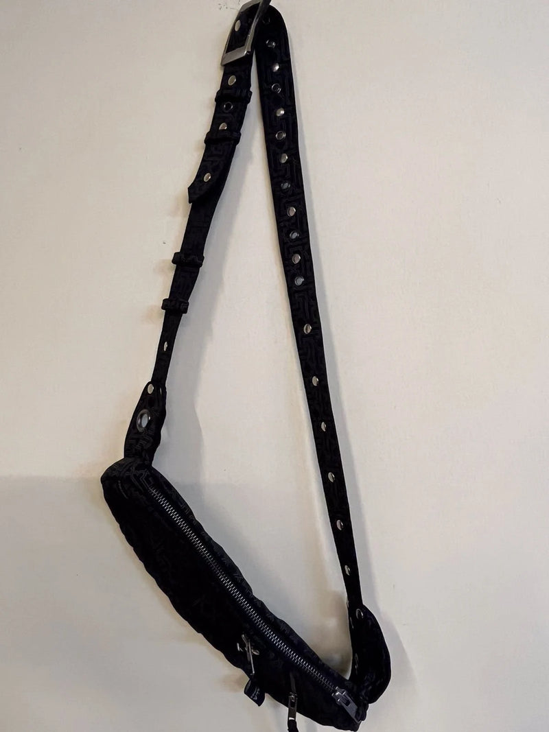 black post apocalyptic crossbody bag canvas festival pouch