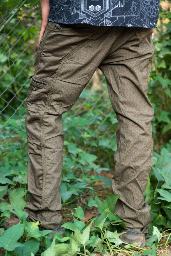 SHRI YANTRA | Men's Khaki NY Cargo Pants | Steampunk Biker Multi-Pocket Trousers