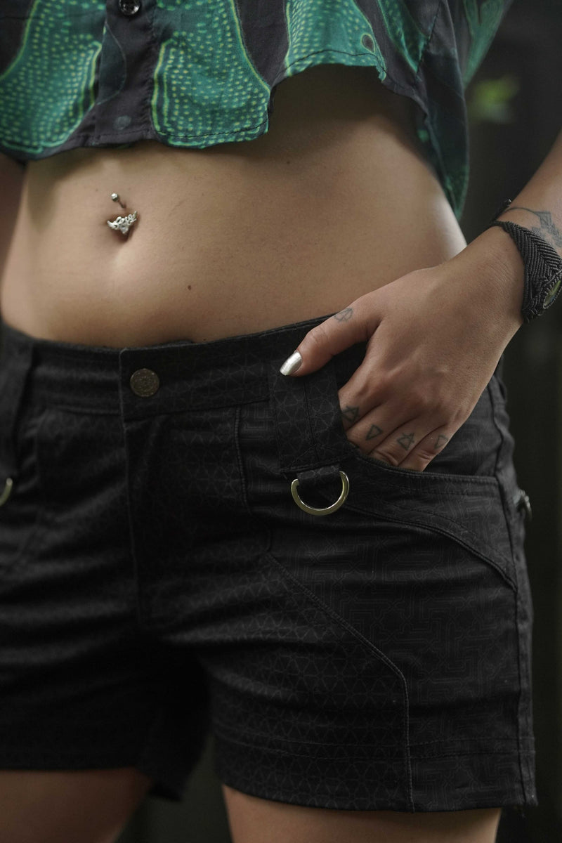 Shri Yantra Women's Summer NY Shorts in Black Color