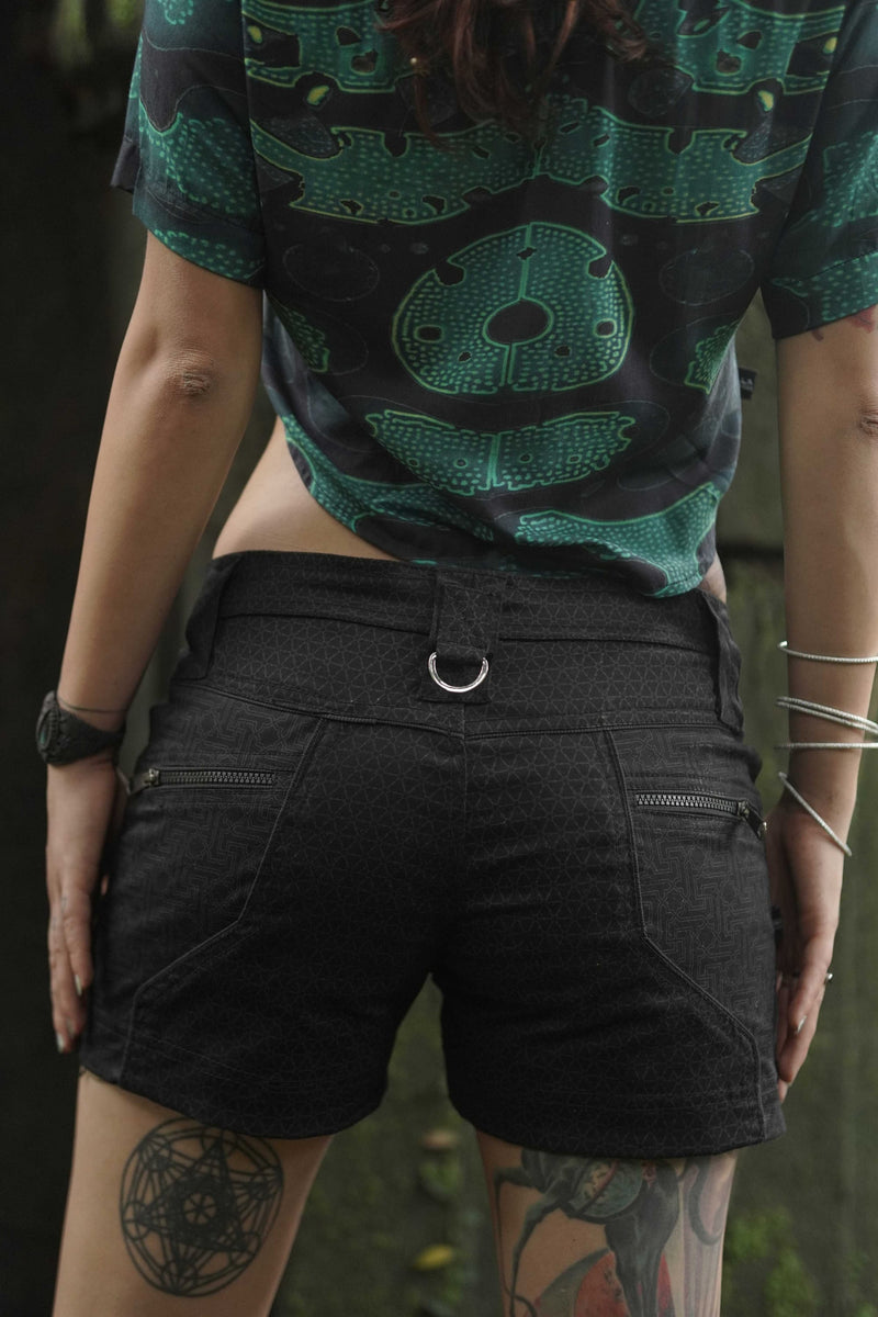 Shri Yantra Women's Summer NY Shorts in Black Color