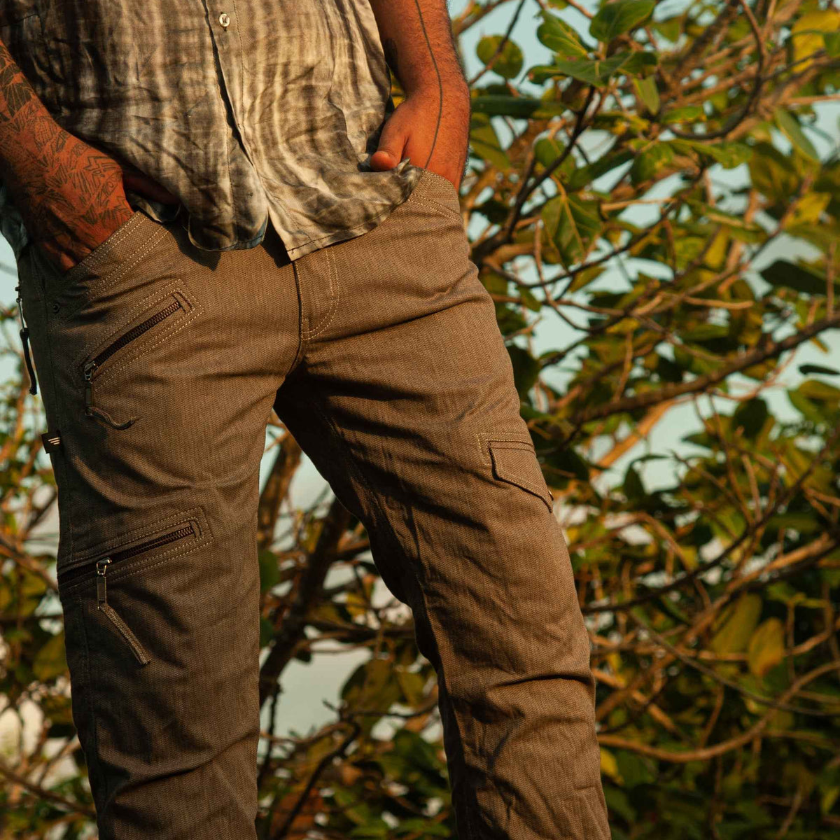 Urban Hippie Grey Stretchable Cargo Pants