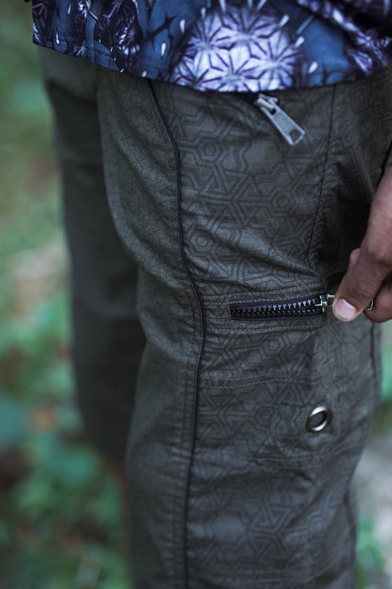 Pythagoras Abstract - Green NY Men's Cargo Short | Geometric Print Multiple Pocket Short