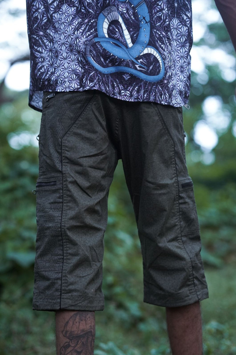 Pythagoras Abstract - Green NY Men's Cargo Short | Geometric Print Multiple Pocket Short