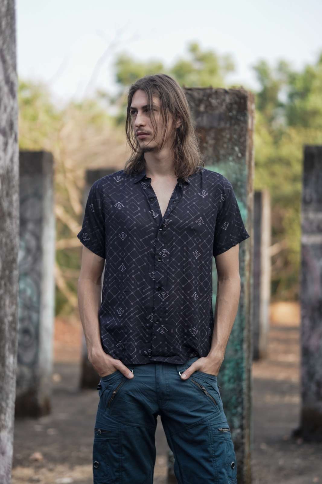 XIBALBA | Bamboo Modal Shirt for Men | Psychedelic Button-Down Art Wear