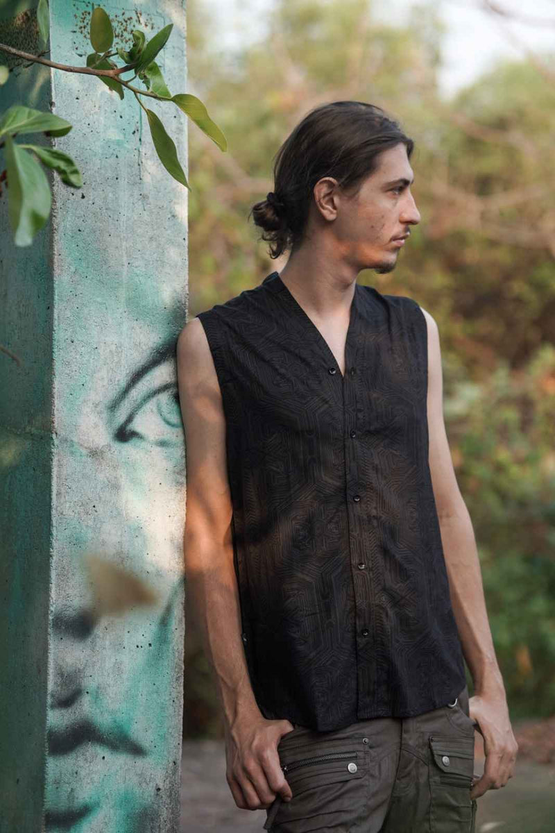 METANOIA Cyber Art Wear Viscose Sleeveless Shirt