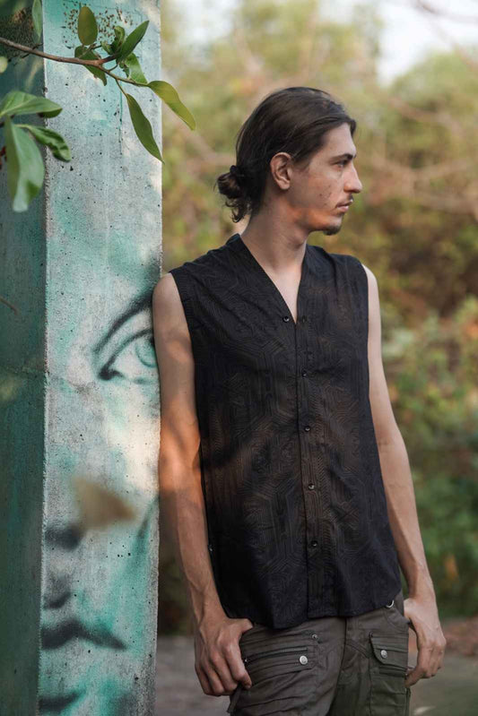 METANOIA Cyber Art Wear Viscose Sleeveless Shirt