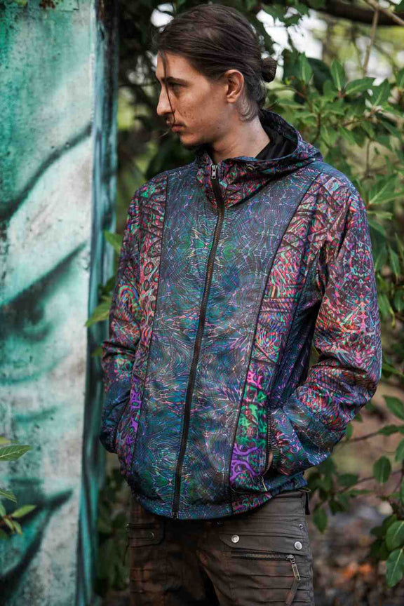 rave windbreaker jacket side profile view