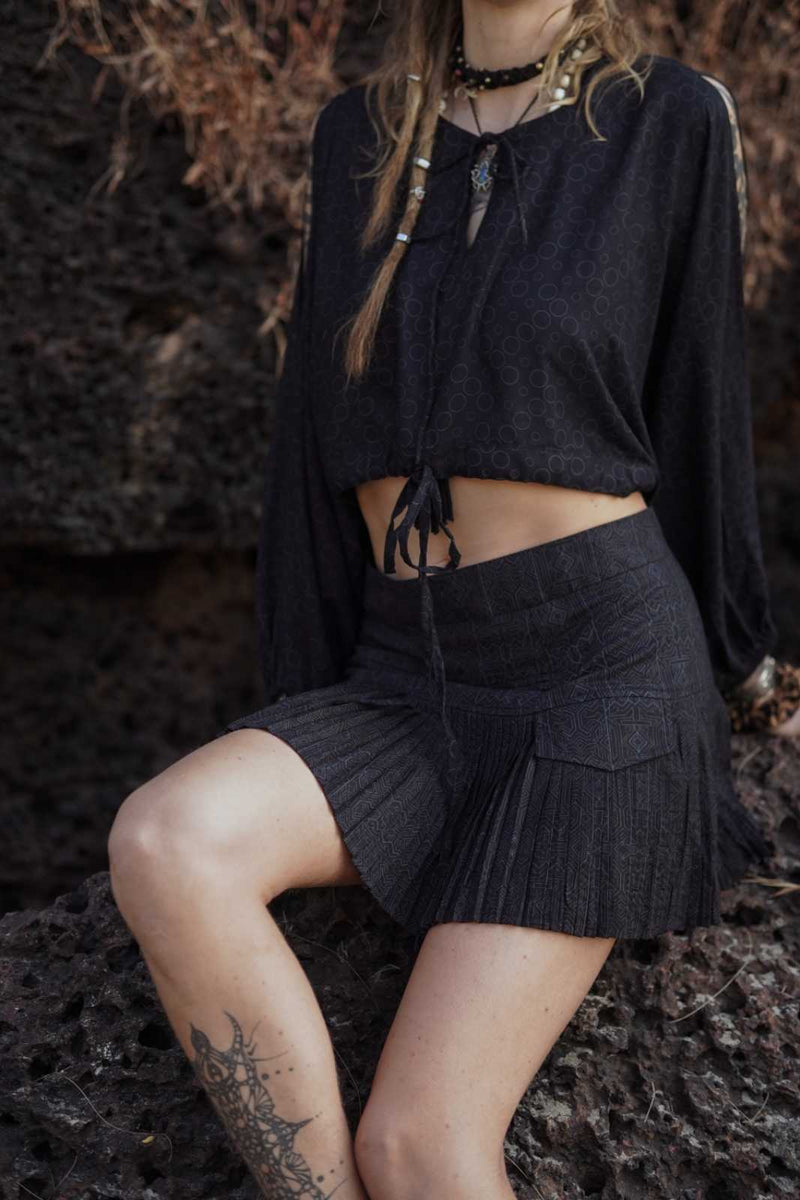 Magma Codex  - Women's Black Gypsy Mini Skirt