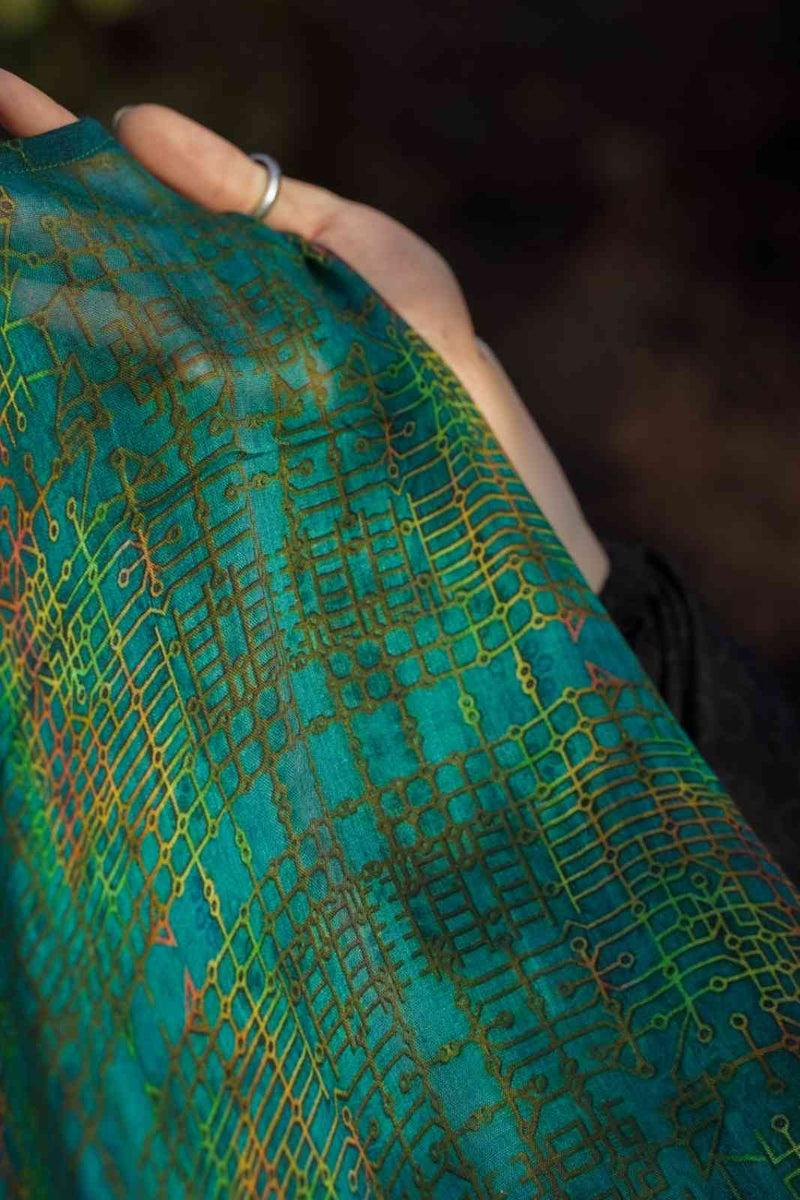 Blue Dreams | Bamboo Fabric Scarf - Lightweight Multipurpose Scarf