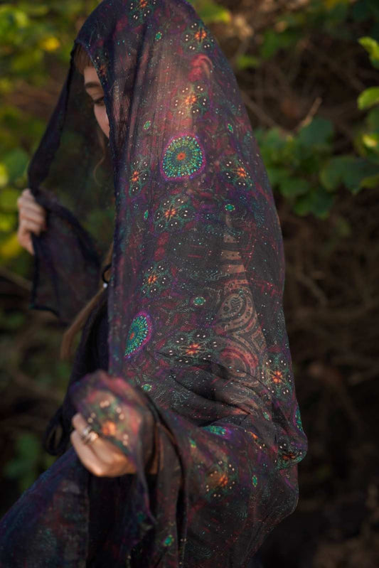 Transcendence | Bamboo Fabric Scarf | Lightweight Summer Beach Scarf