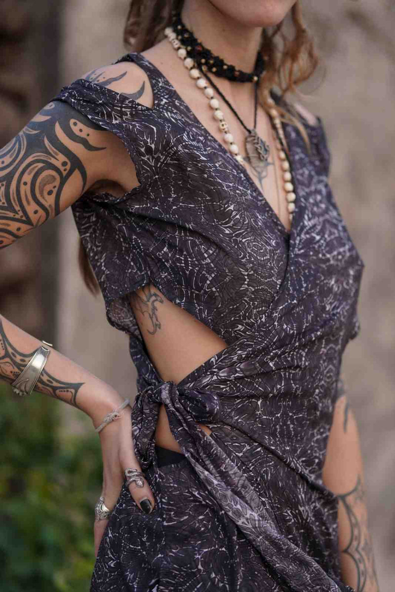 After-burn v2 Qi Pao Dress - Women's Bohemian Wear Dress