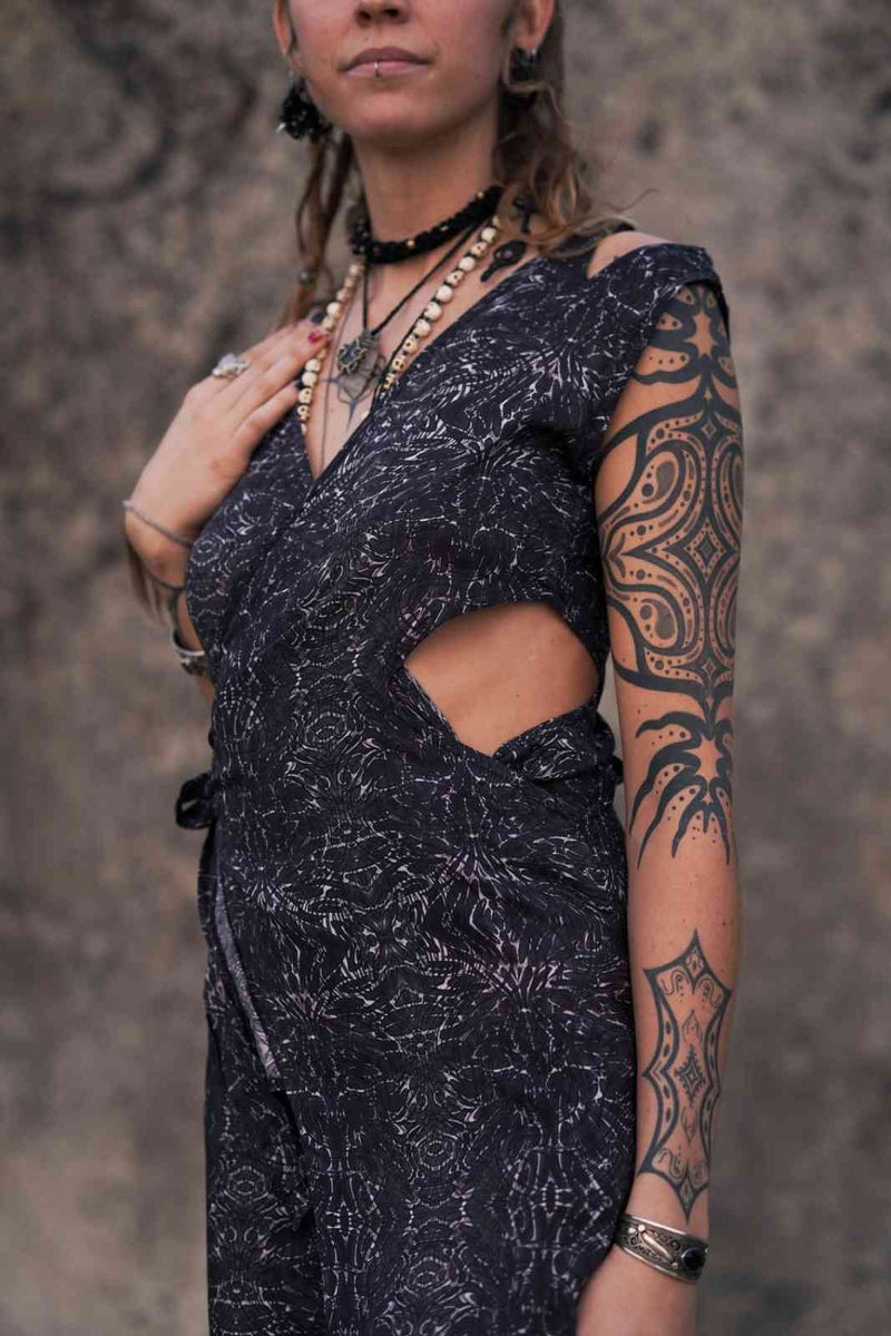 After-burn v2 Qi Pao Dress - Women's Bohemian Wear Dress