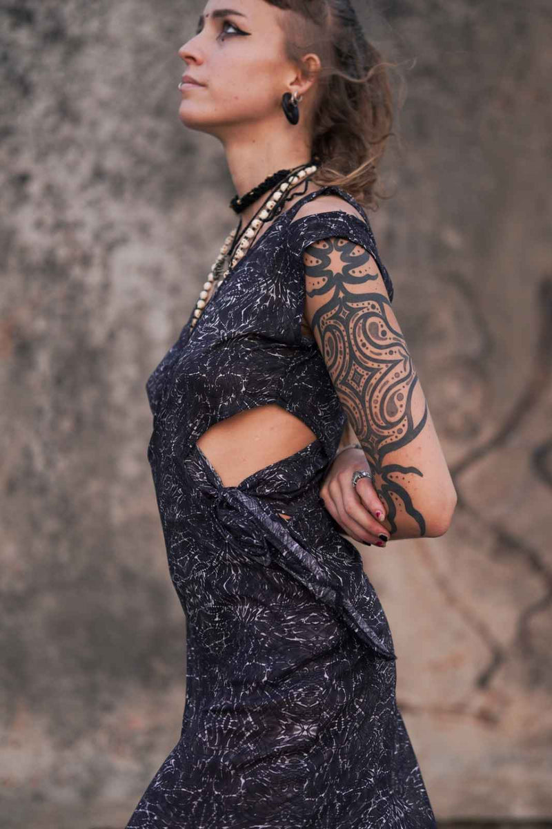 After-burn v2 Qi Pao Dress - Women's Bohemian Wear Dress