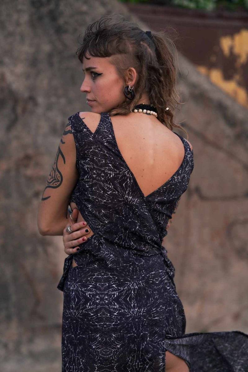 After-burn v2 Qi Pao Dress - Women's Bohemian Wear Dress