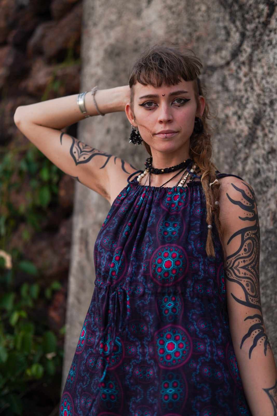 Molecule Haze - Empire Dress Boho Bamboo Women's Long Dress