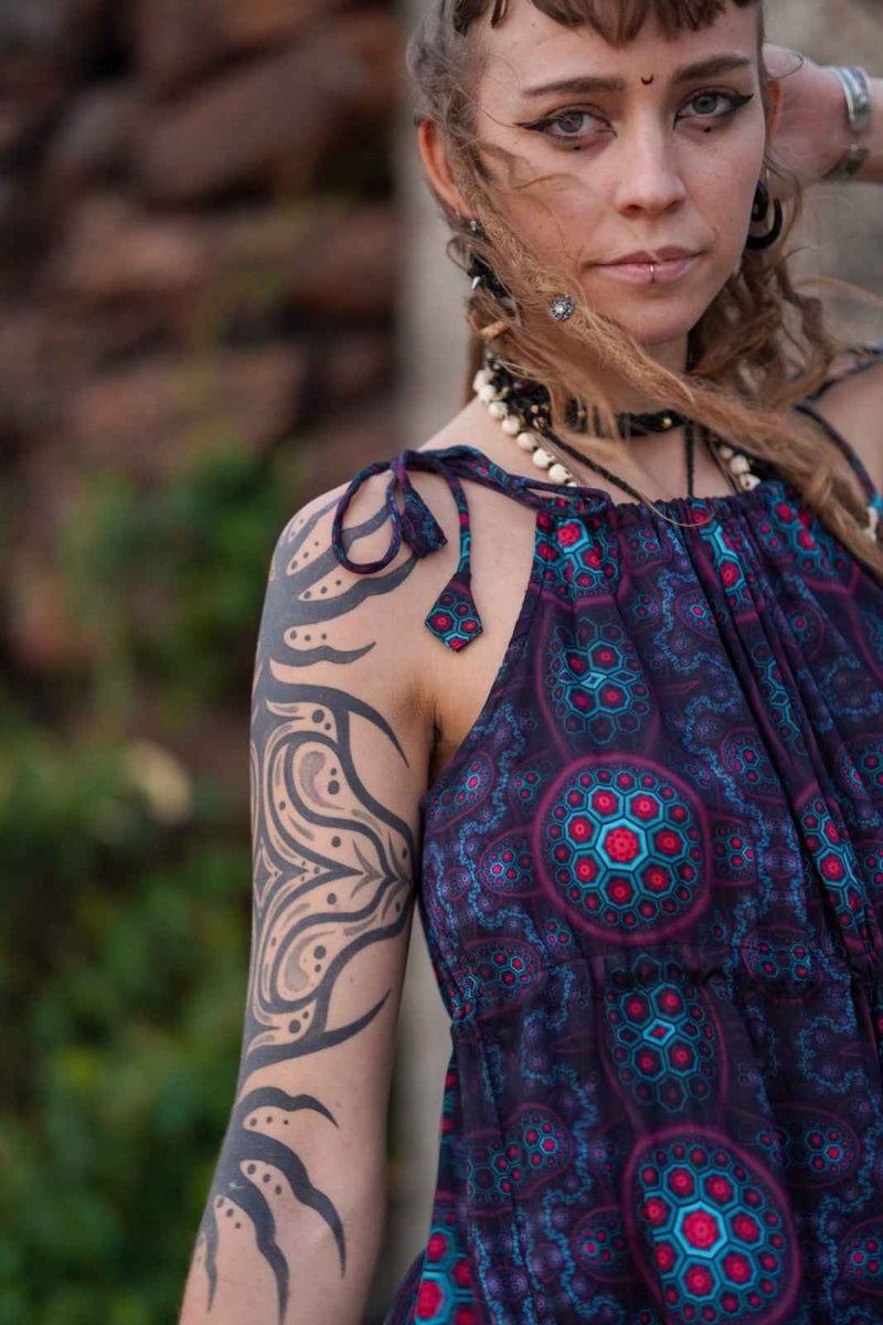 Molecule Haze - Empire Dress Boho Bamboo Women's Long Dress