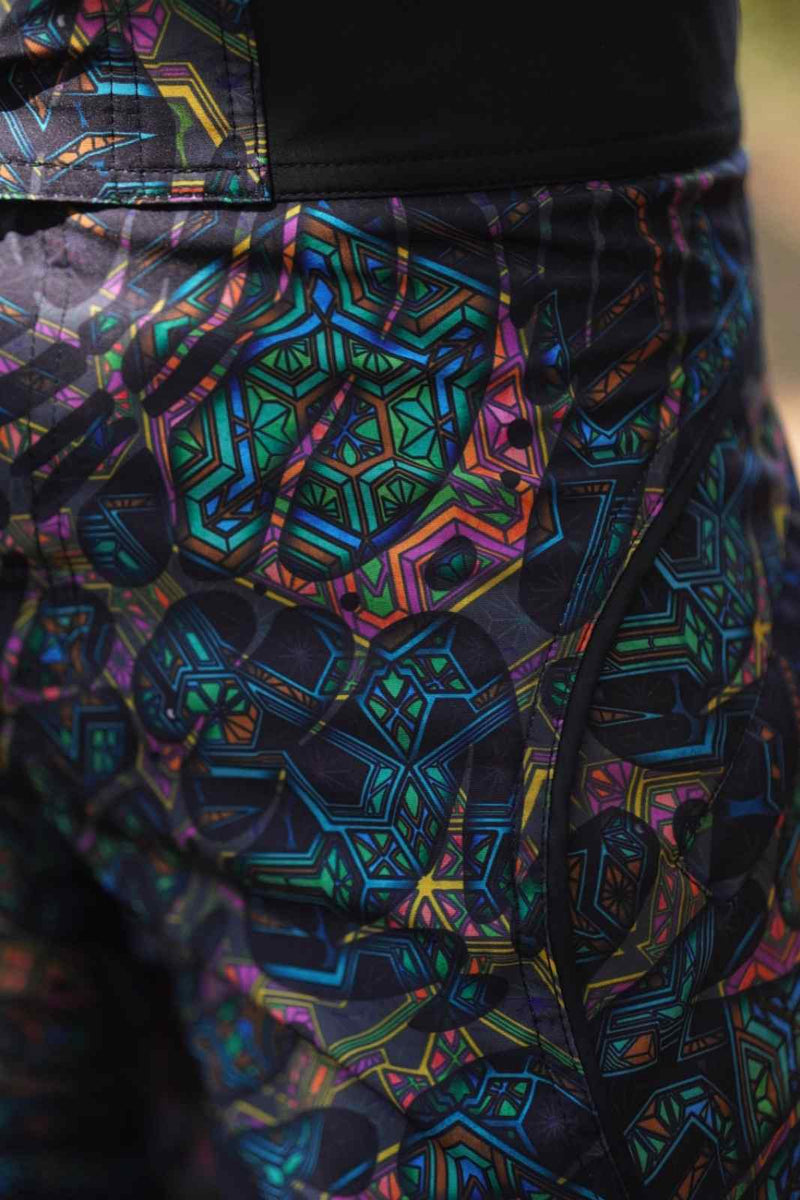 MINDFLARE v2 – Men’s Swim Shorts | Geometric Psychedelic Board Shorts