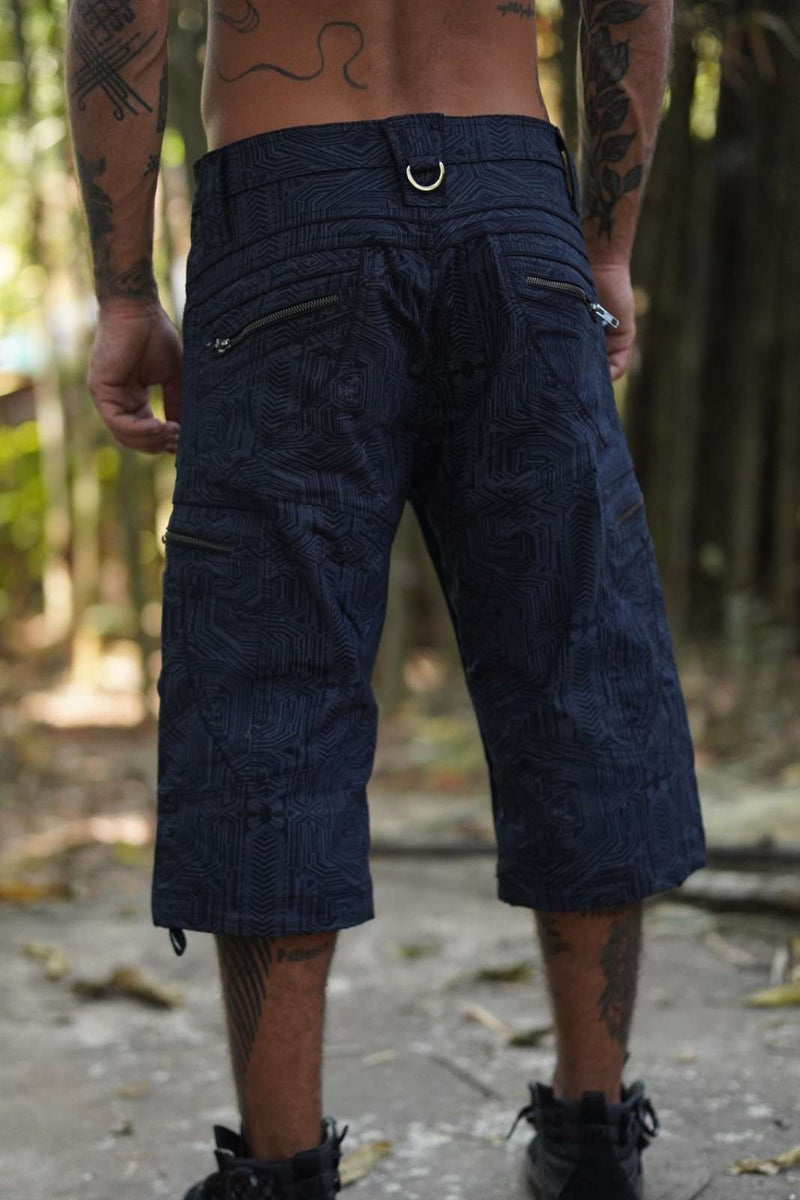 LA Metanoia 3/4 Cargo Short -Indigo Blue Men's Art Wear Shorts
