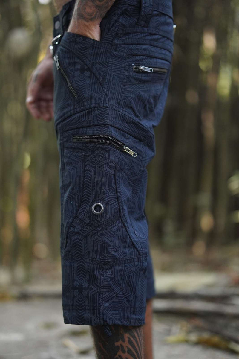 LA Metanoia 3/4 Cargo Short -Indigo Blue Men's Art Wear Shorts