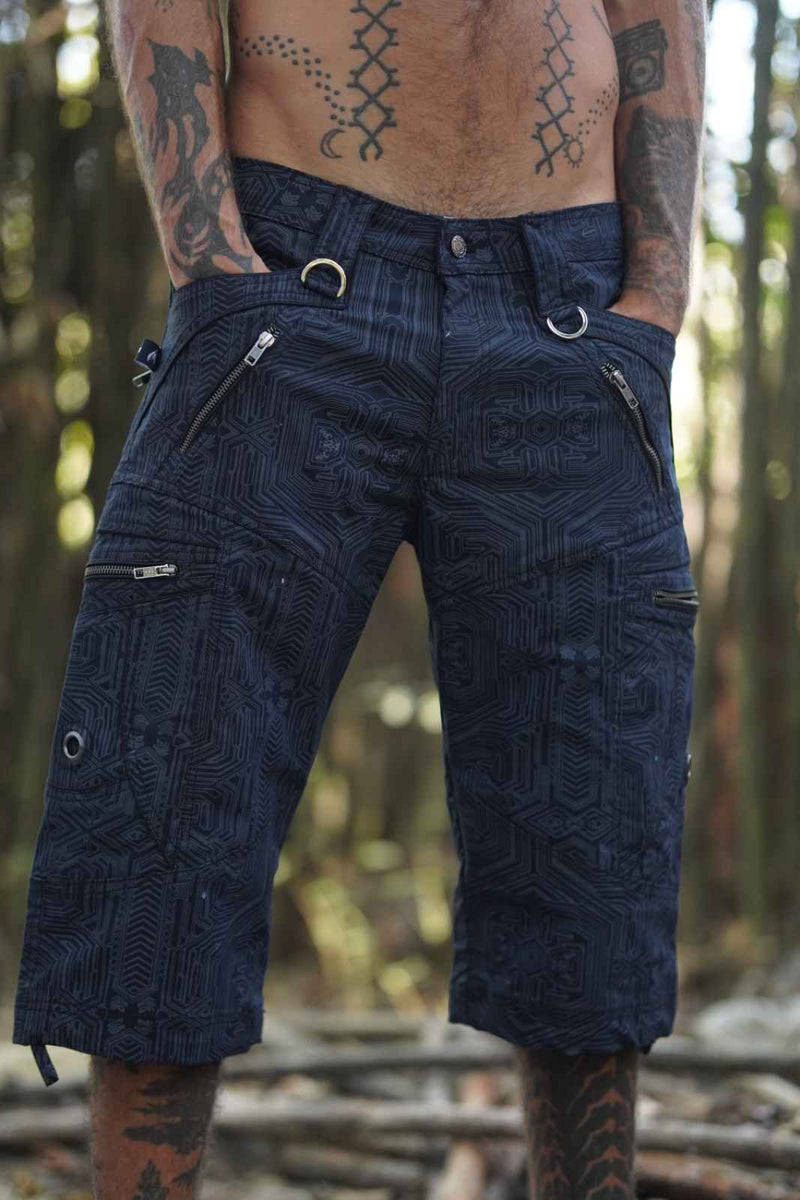LA Metanoia 3/4 Cargo Short -Indigo Blue Men's Art Wear Shorts