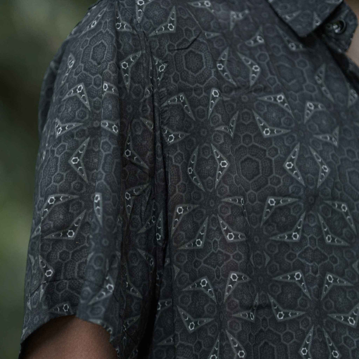 VOID | Bamboo Men's Short Sleeve Shirts | Psytrance Party Button-Up Shirt