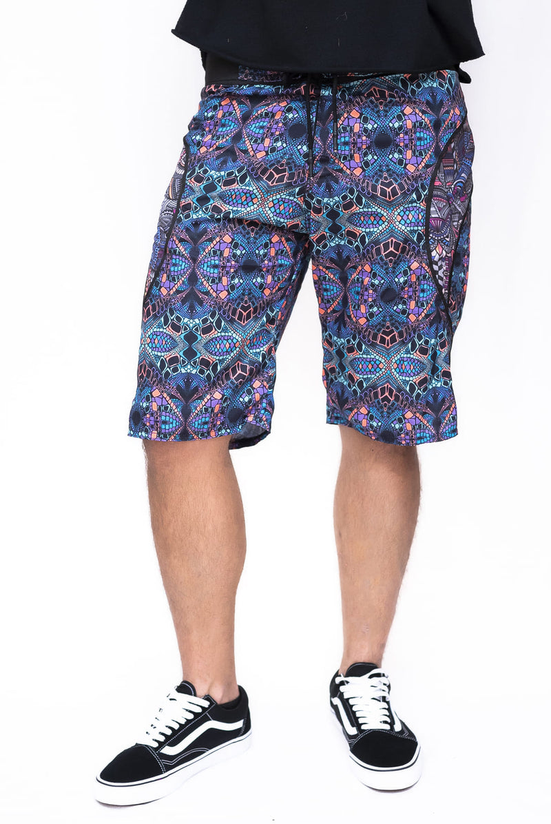 Kaleidoscope Psychedelic Board Short | Festival Wear for Men