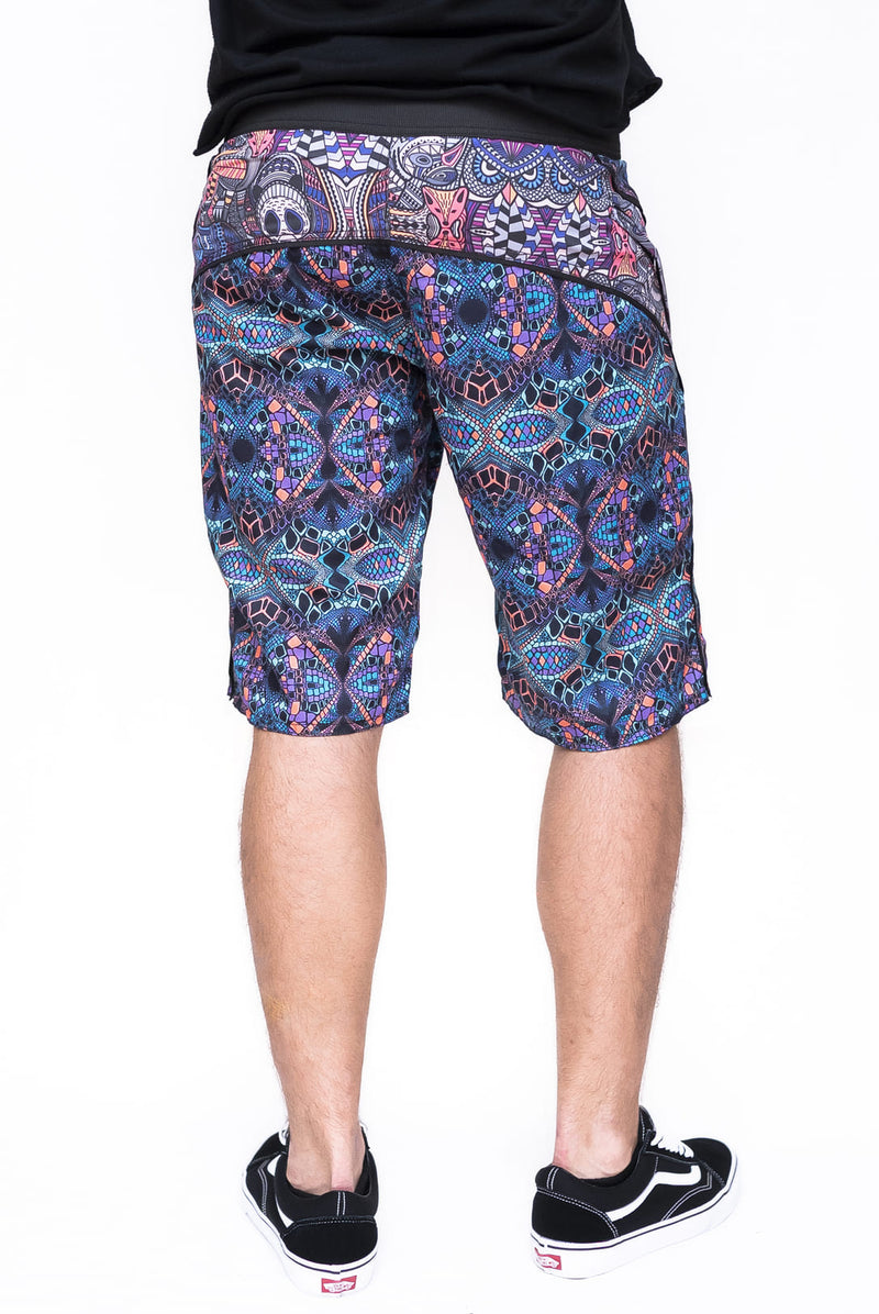 Kaleidoscope Psychedelic Board Short | Festival Wear for Men