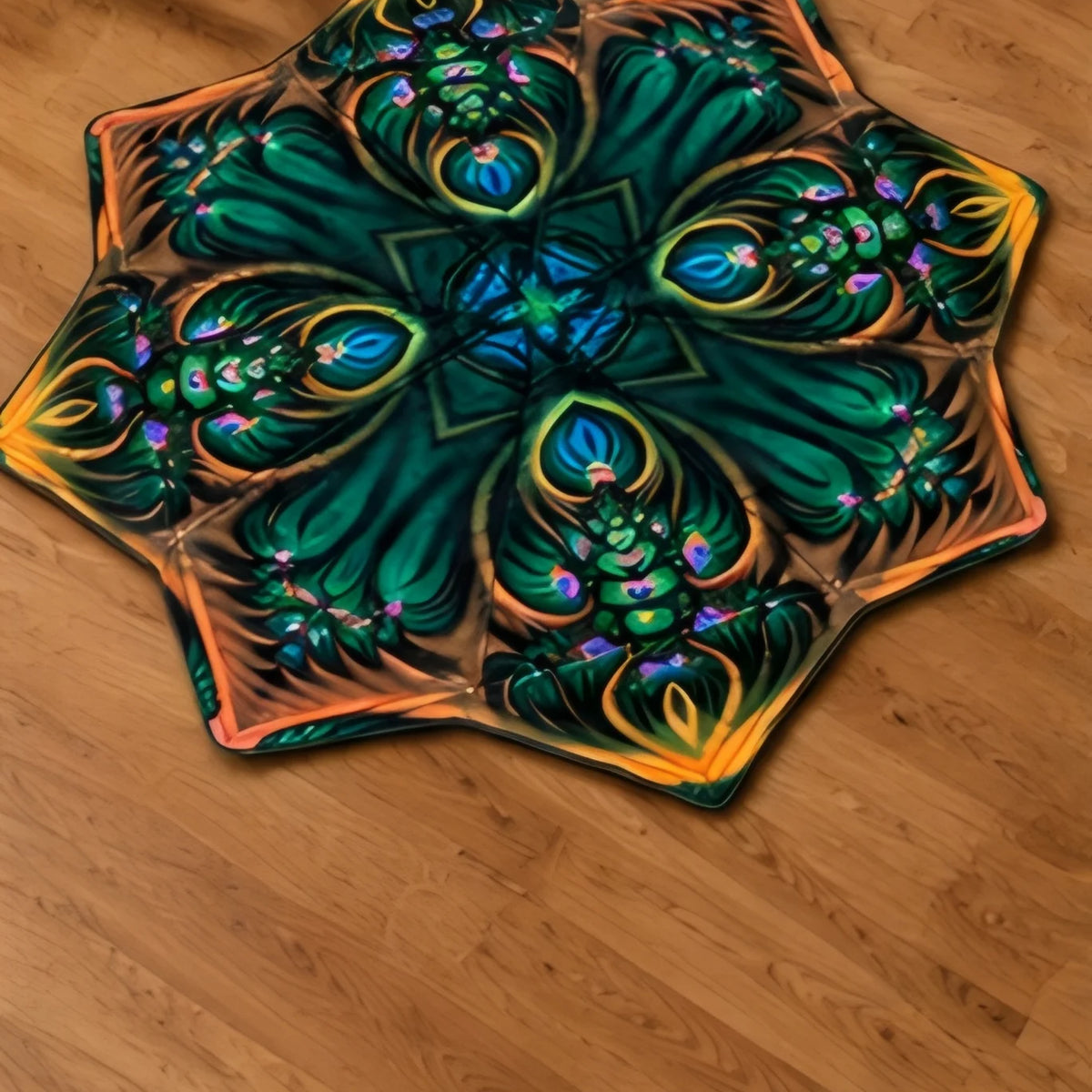 Premium Emerald Bloom DAPOSTAR spinning cloth for festivals, flow arts and psychedelic home décor
